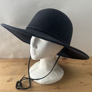 Brixton Tiller Hat Charcoal Grey Wide Brim Outback Hat w Leather Strap L/60cm